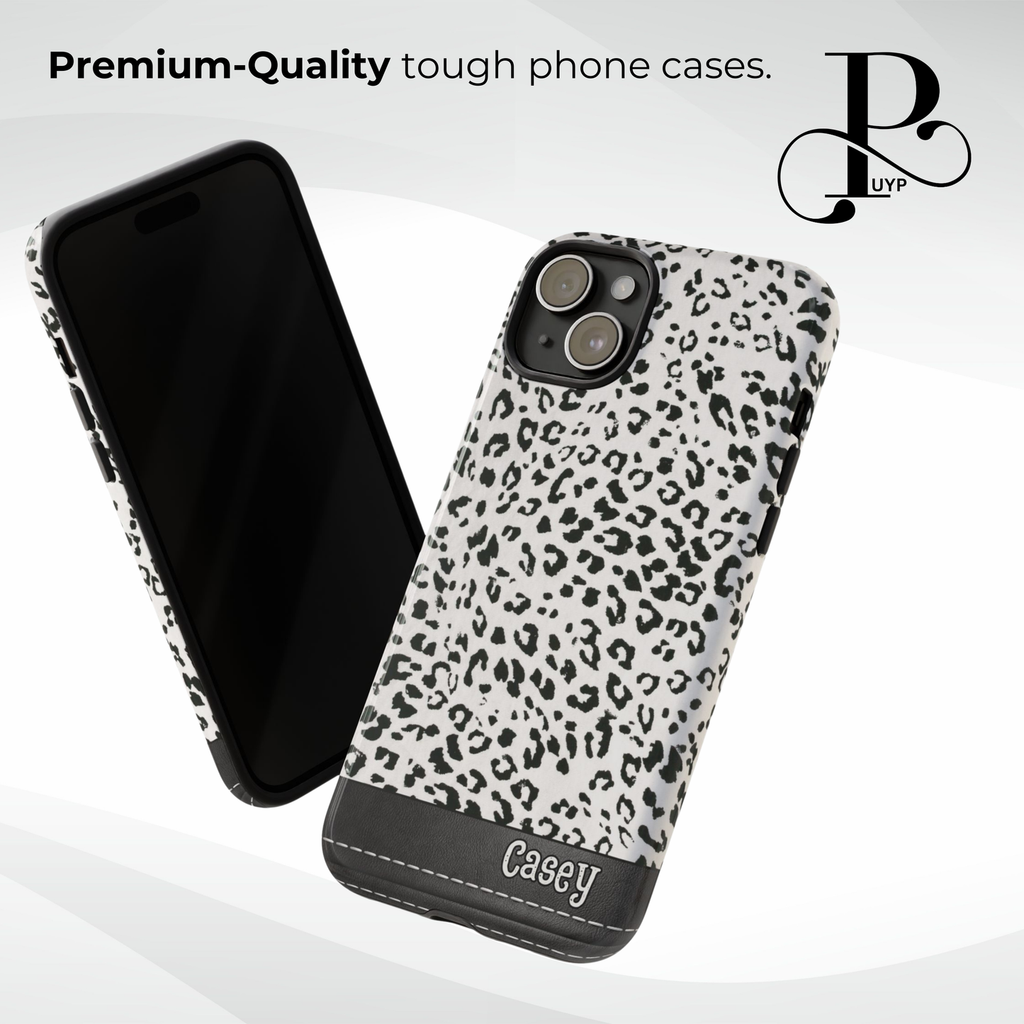 "Black and White Cheetah Print" Custom Phone Case