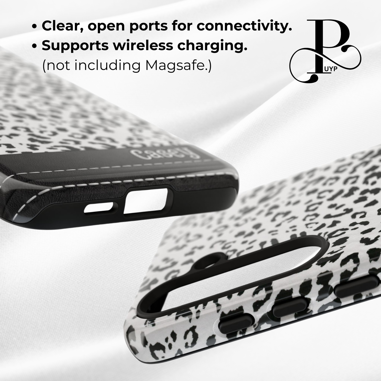 "Black and White Cheetah Print" Custom Phone Case