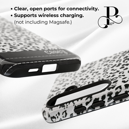 "Black and White Cheetah Print" Custom Phone Case