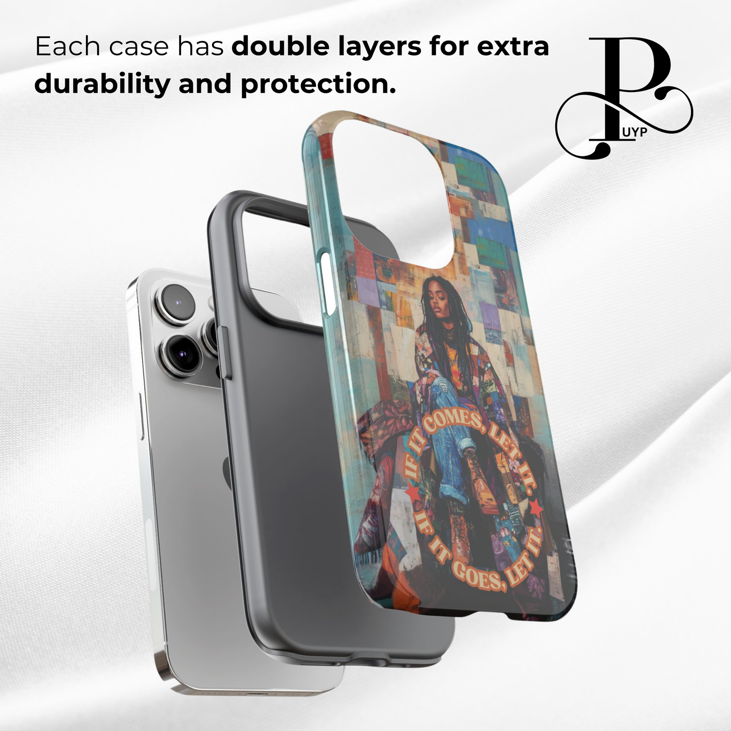 "Denim & Art" Phone Case with Inspirational Quote