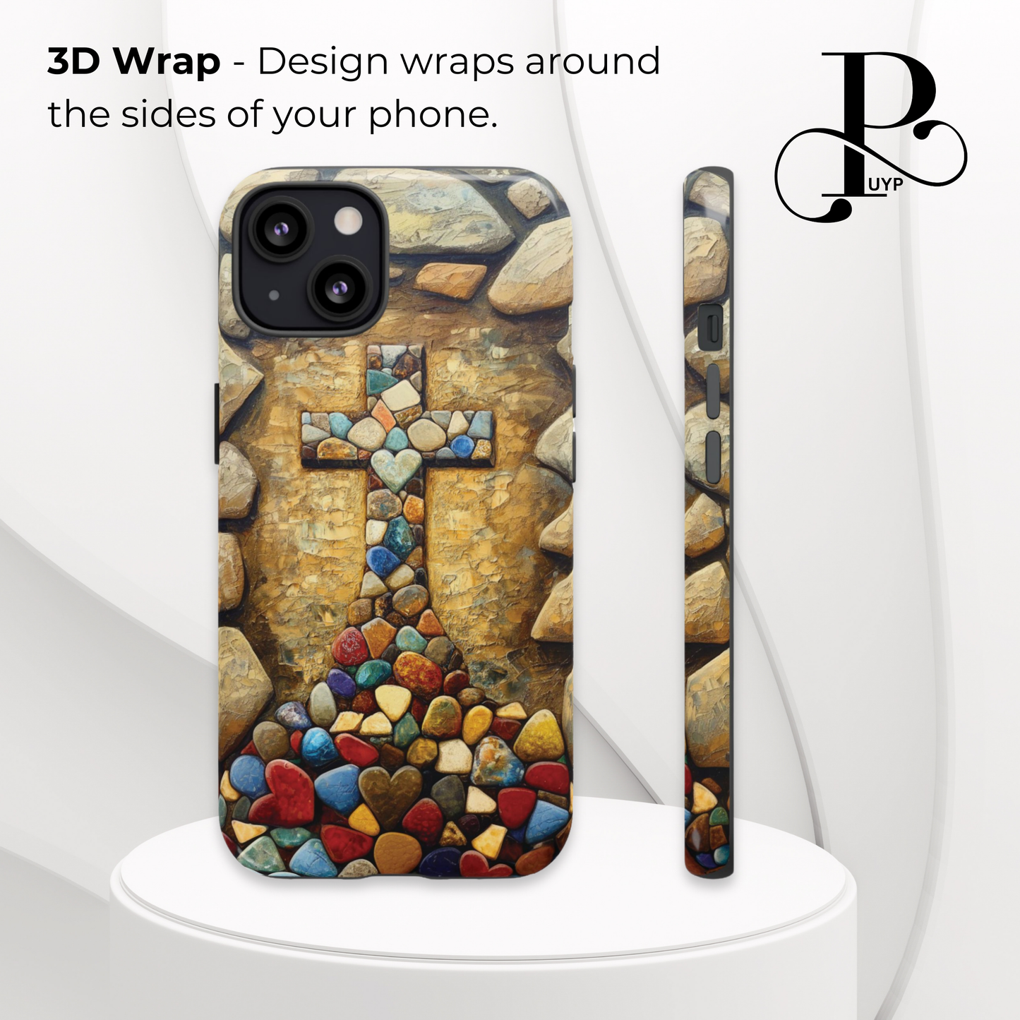 "Stones of Love" Cross Print Phone Case