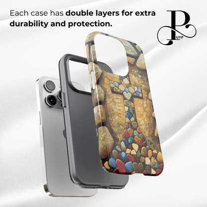 "Stones of Love" Cross Print Phone Case