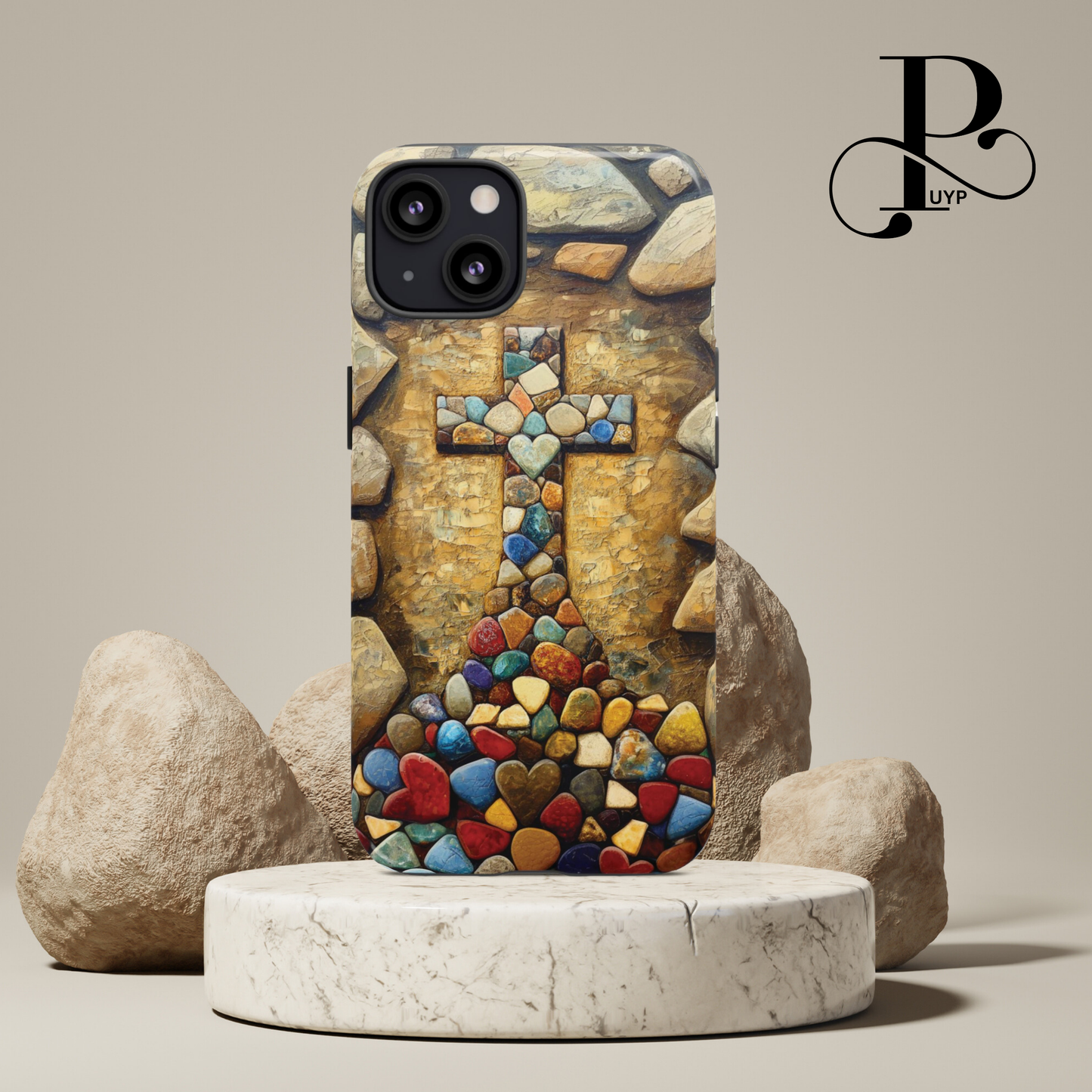 "Stones of Love" Cross Print Phone Case