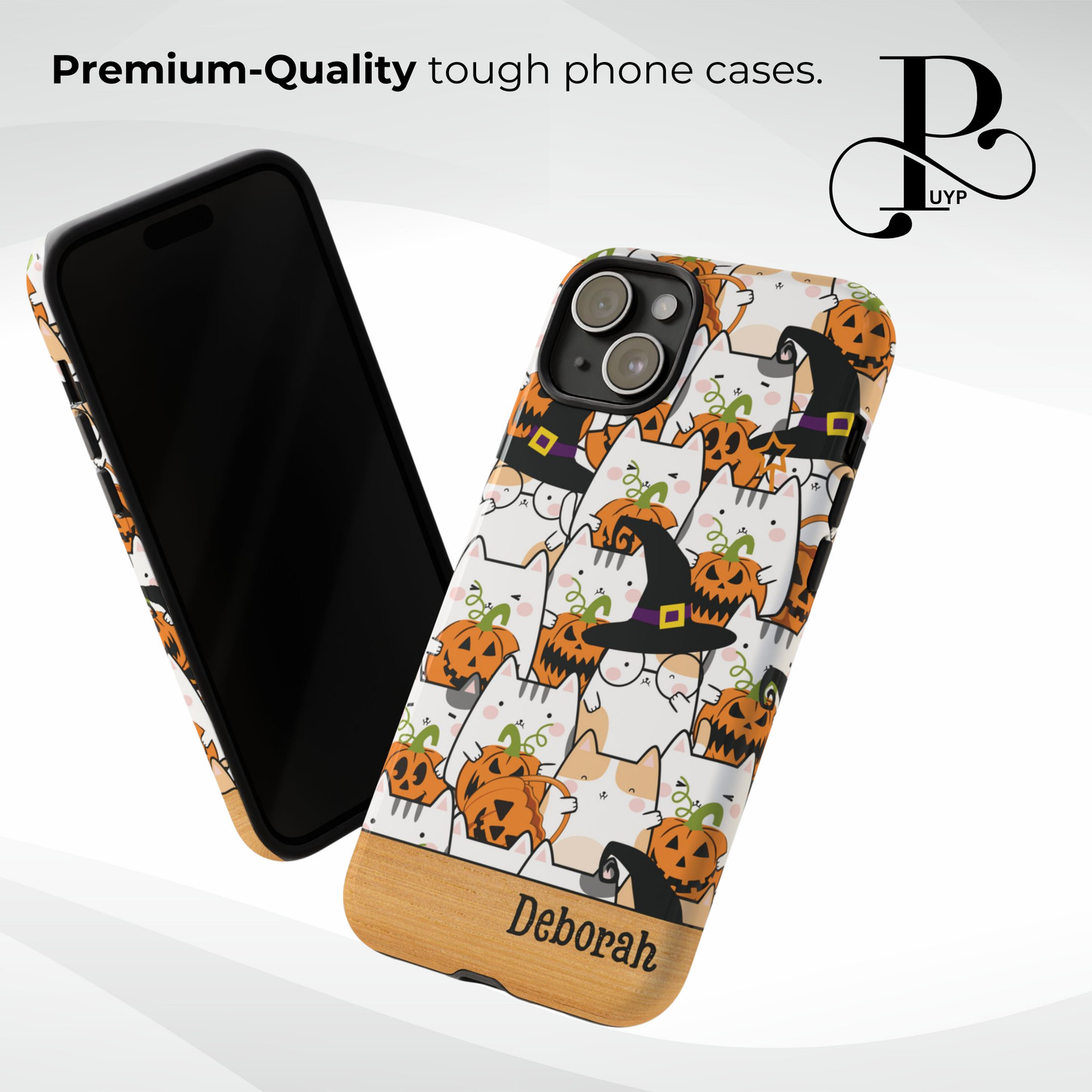 "Cats and Pumpkins" Custom Halloween Phone Case