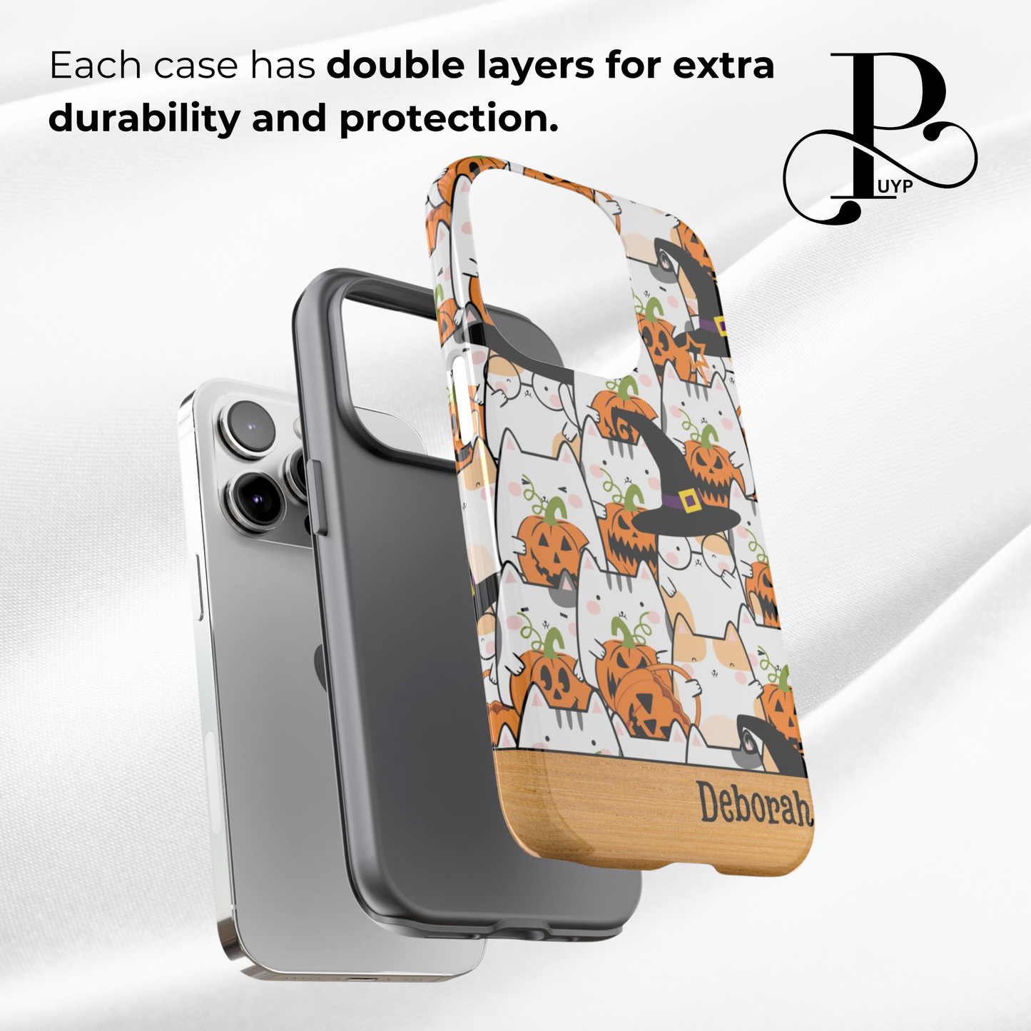 "Cats and Pumpkins" Custom Halloween Phone Case