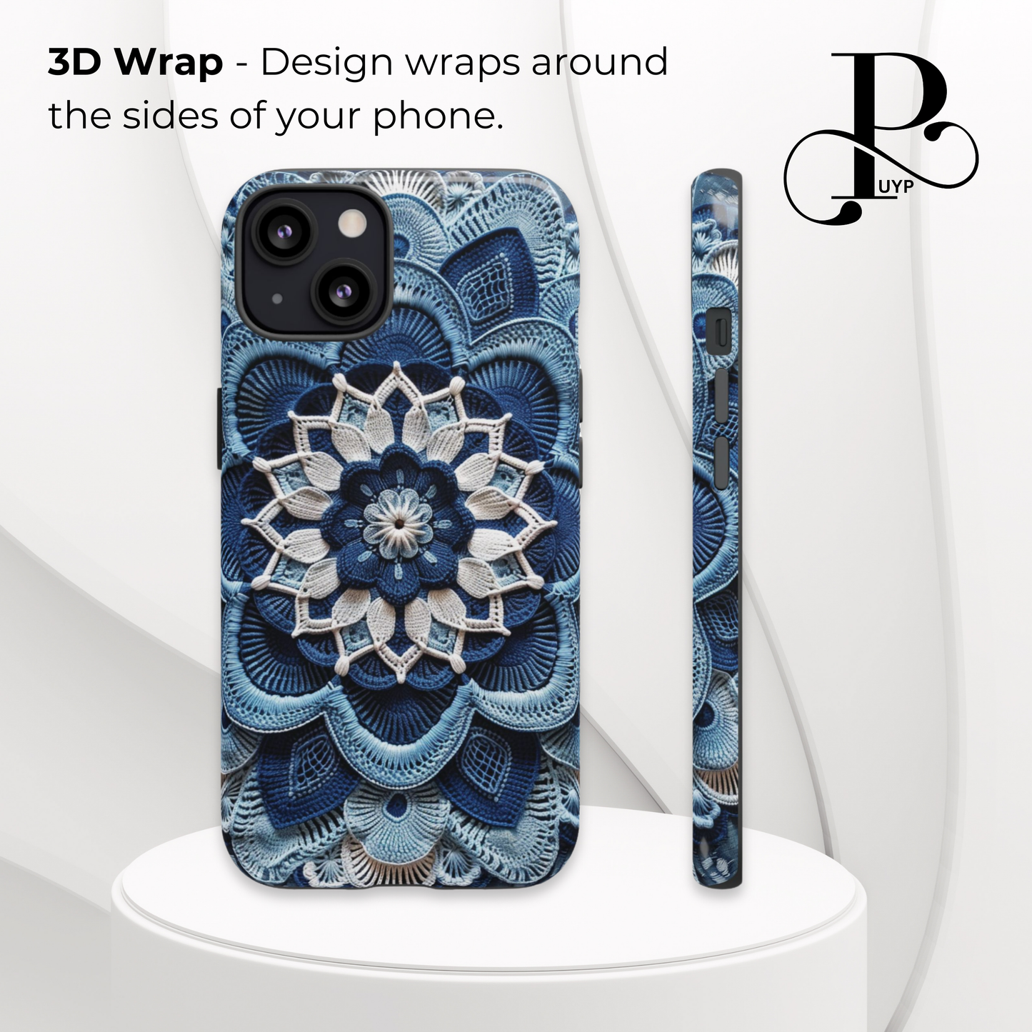 "Crochet Denim Flower" Phone Case