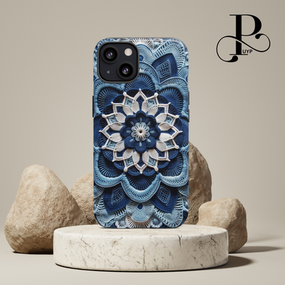 "Crochet Denim Flower" Phone Case