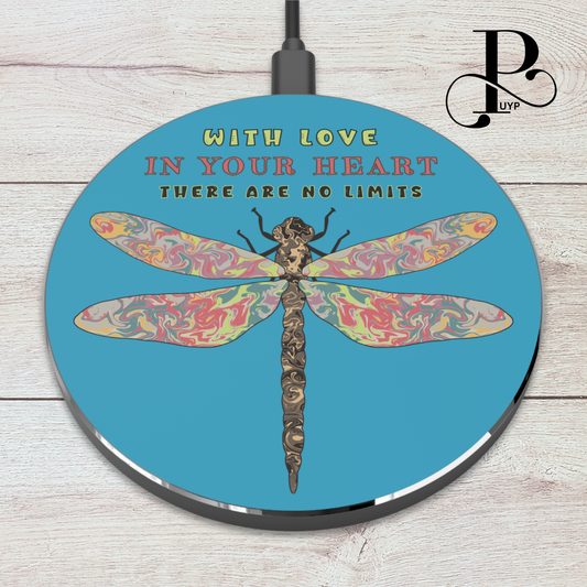 "Dragonfly" Wireless Charger with Beautiful Quote