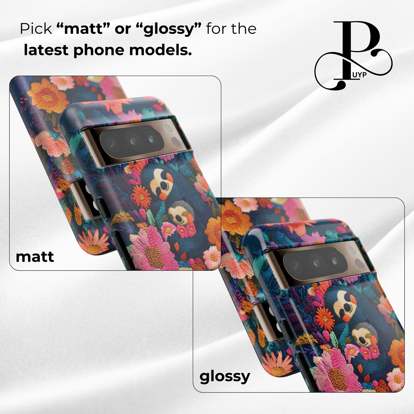 "Sloth Family" Floral Phone Case