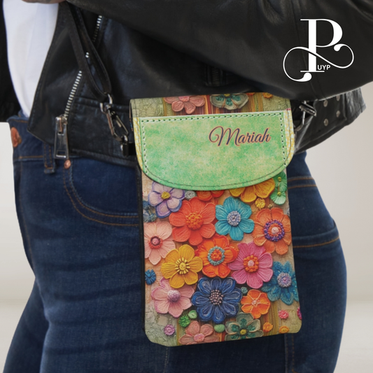 "Embroidered Wildflowers" Cell Phone Wallet