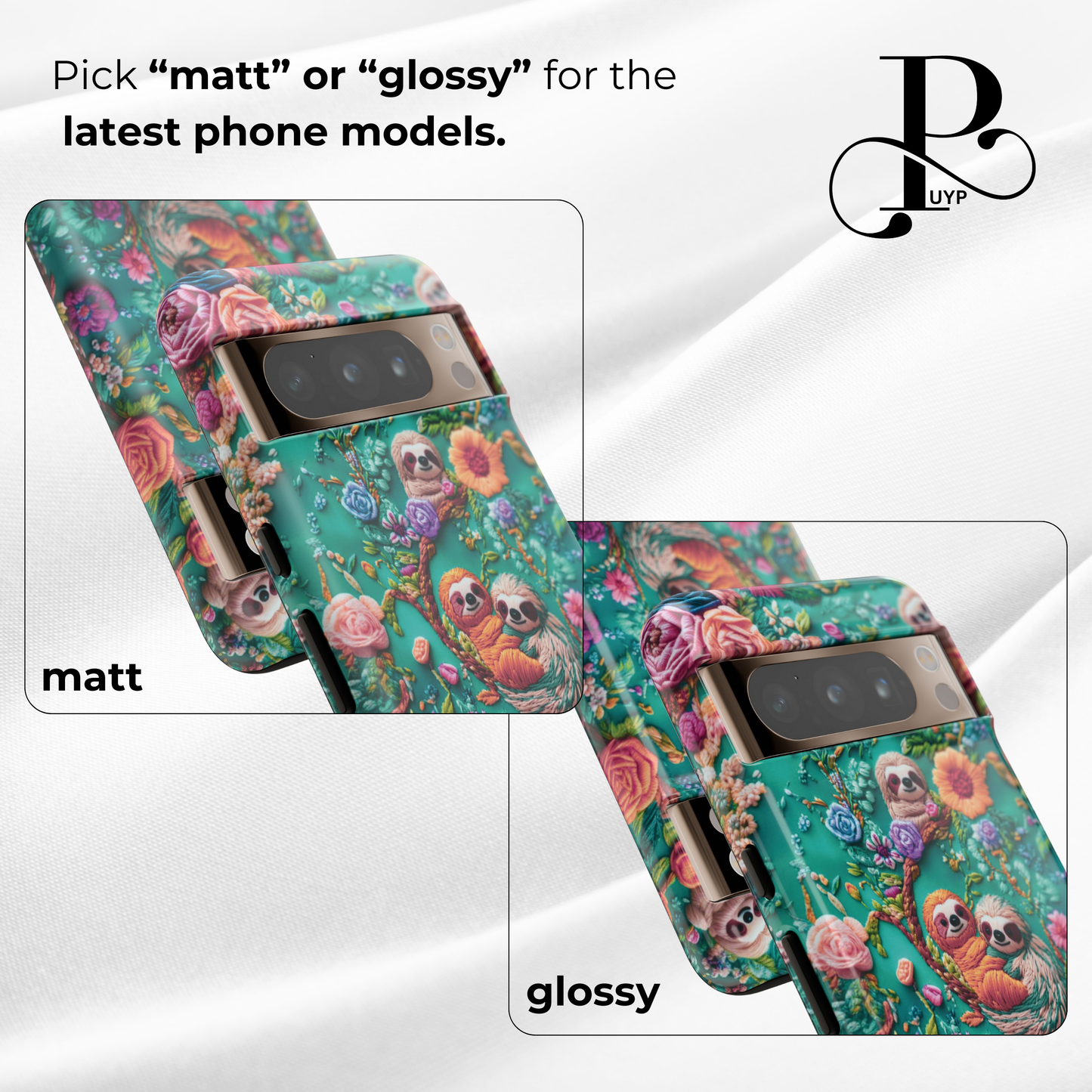 "Sloth Family in Bloom" Phone Case