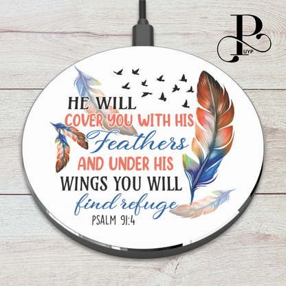 "Psalm 91:4" Wireless Charger