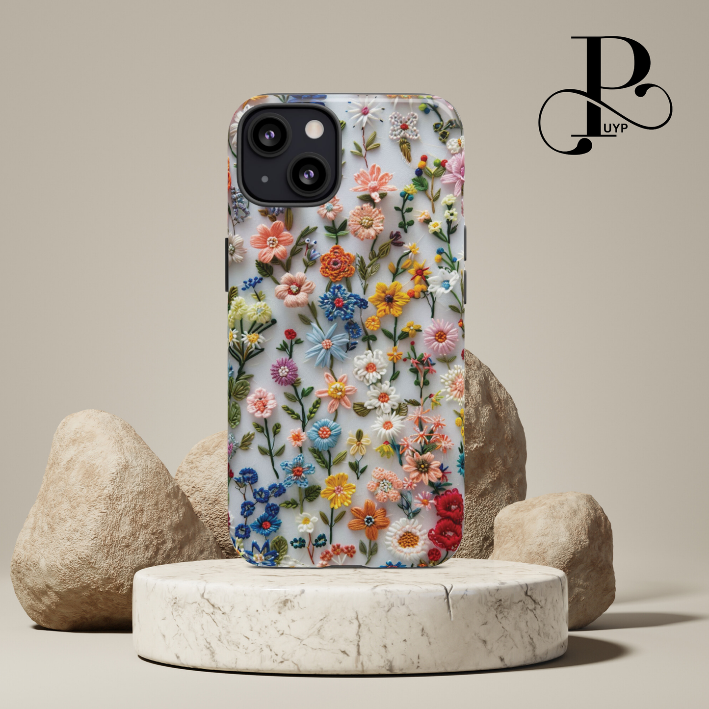 "Embroidered Mini Wildflowers" Phone Case