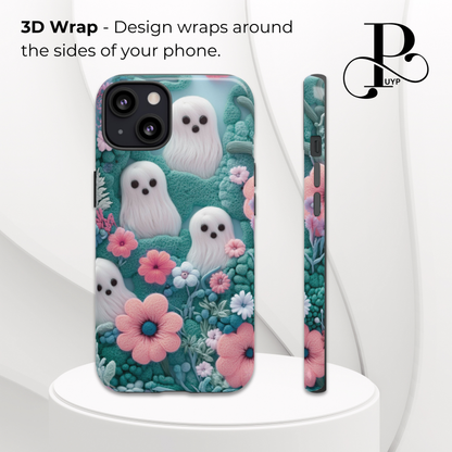 "Cute Ghosts in Bloom" Phone Case