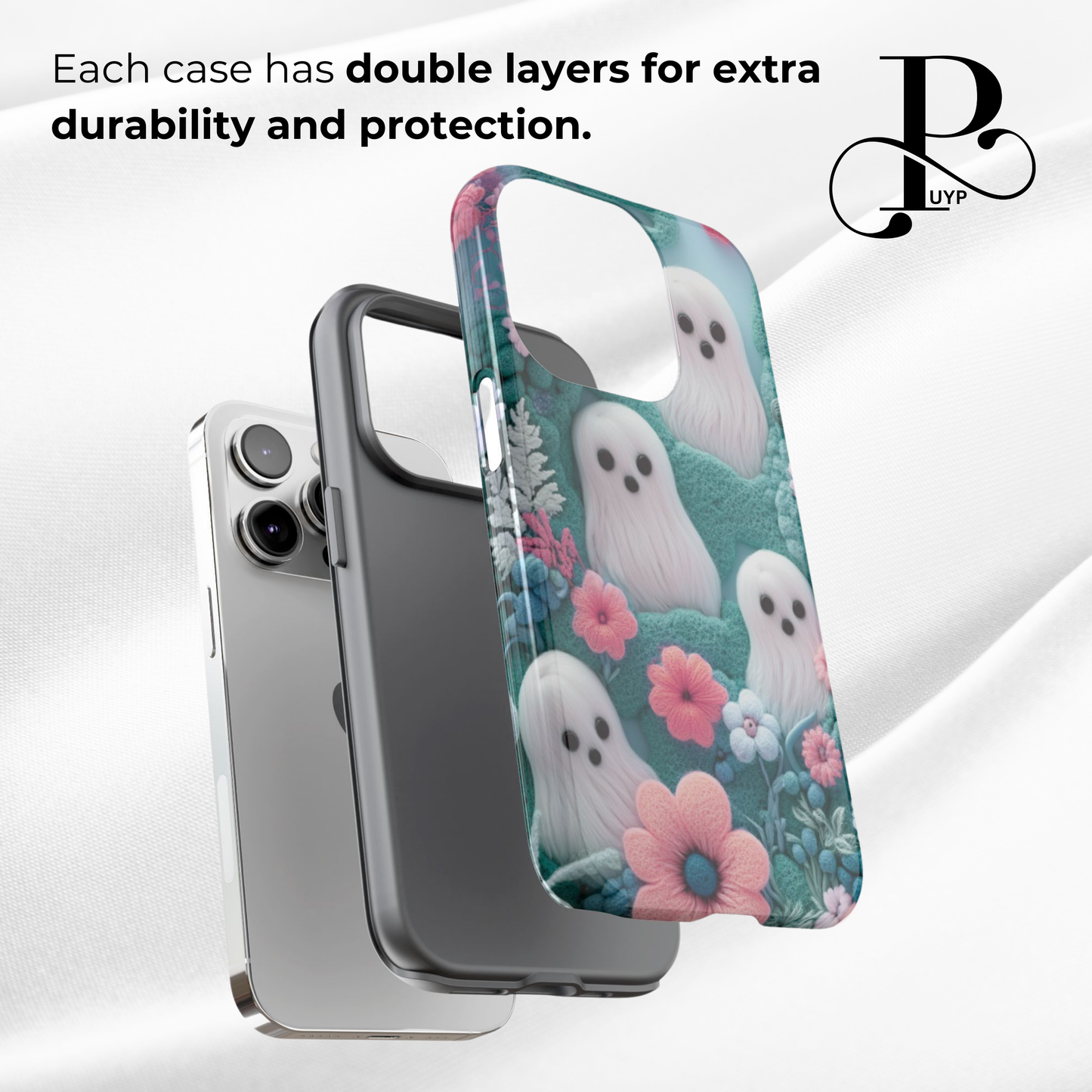 "Cute Ghosts in Bloom" Phone Case