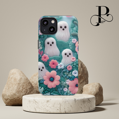 "Cute Ghosts in Bloom" Phone Case