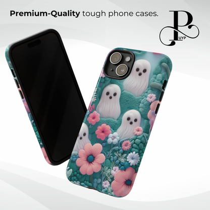 "Cute Ghosts in Bloom" Phone Case