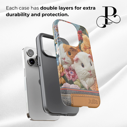 "Guinea Pigs in Bloom" Custom Phone Case