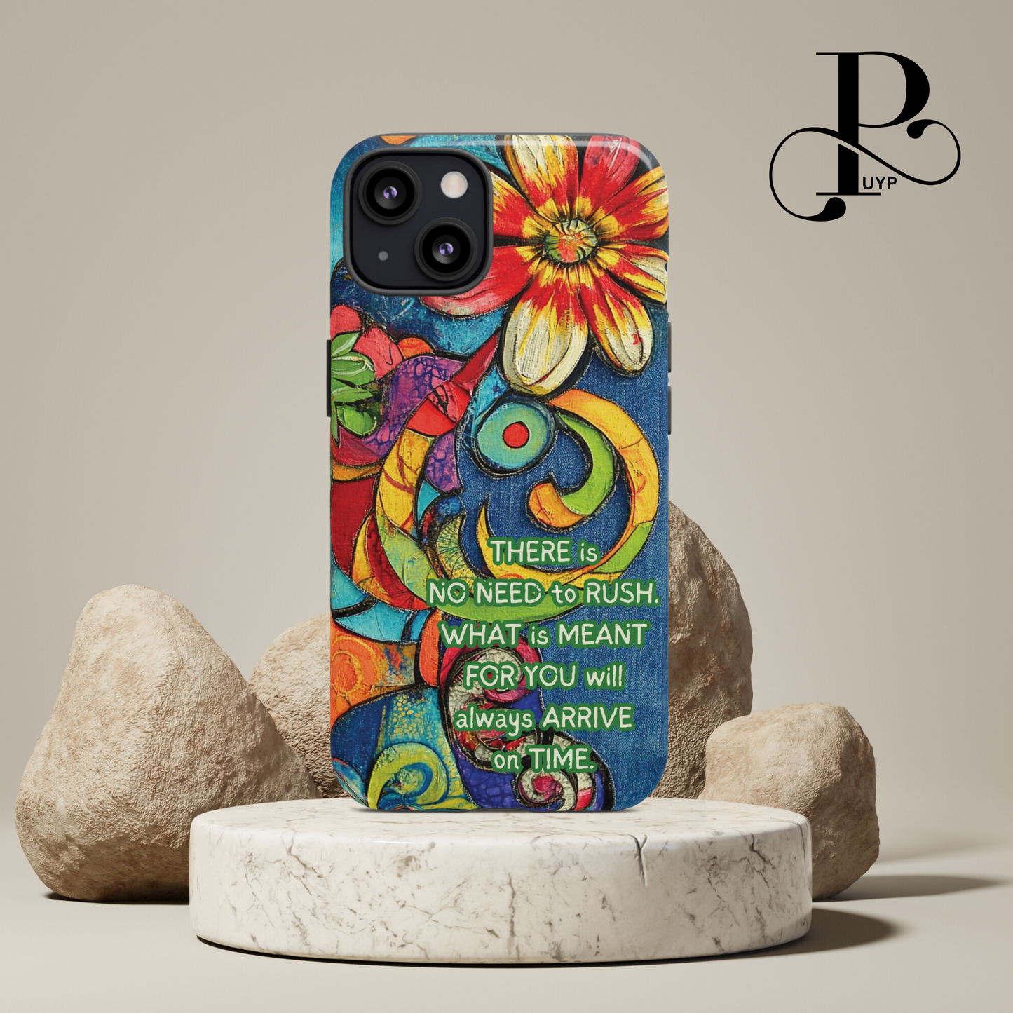 "Denim Bloom" Phone Case with Comforting Quote