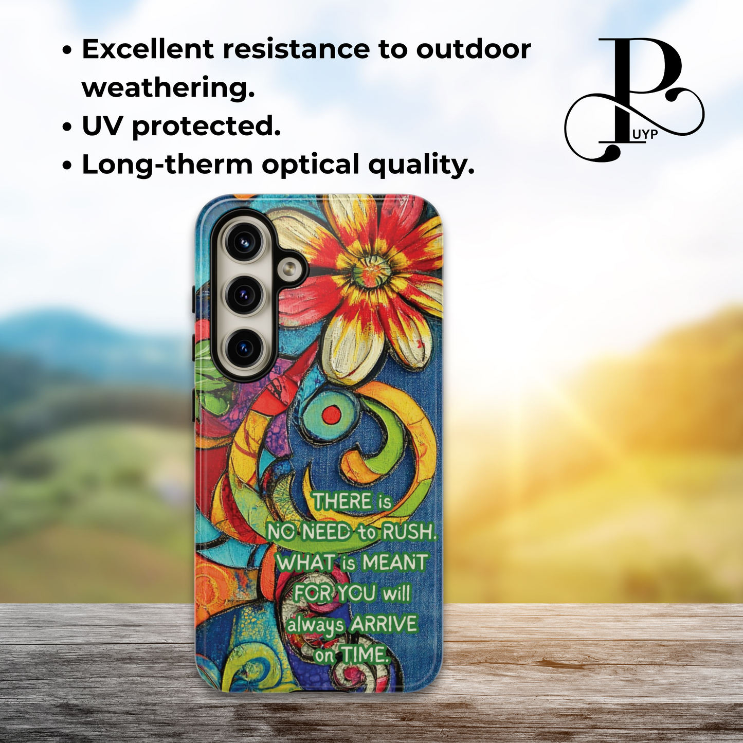 "Denim Bloom" Phone Case with Comforting Quote