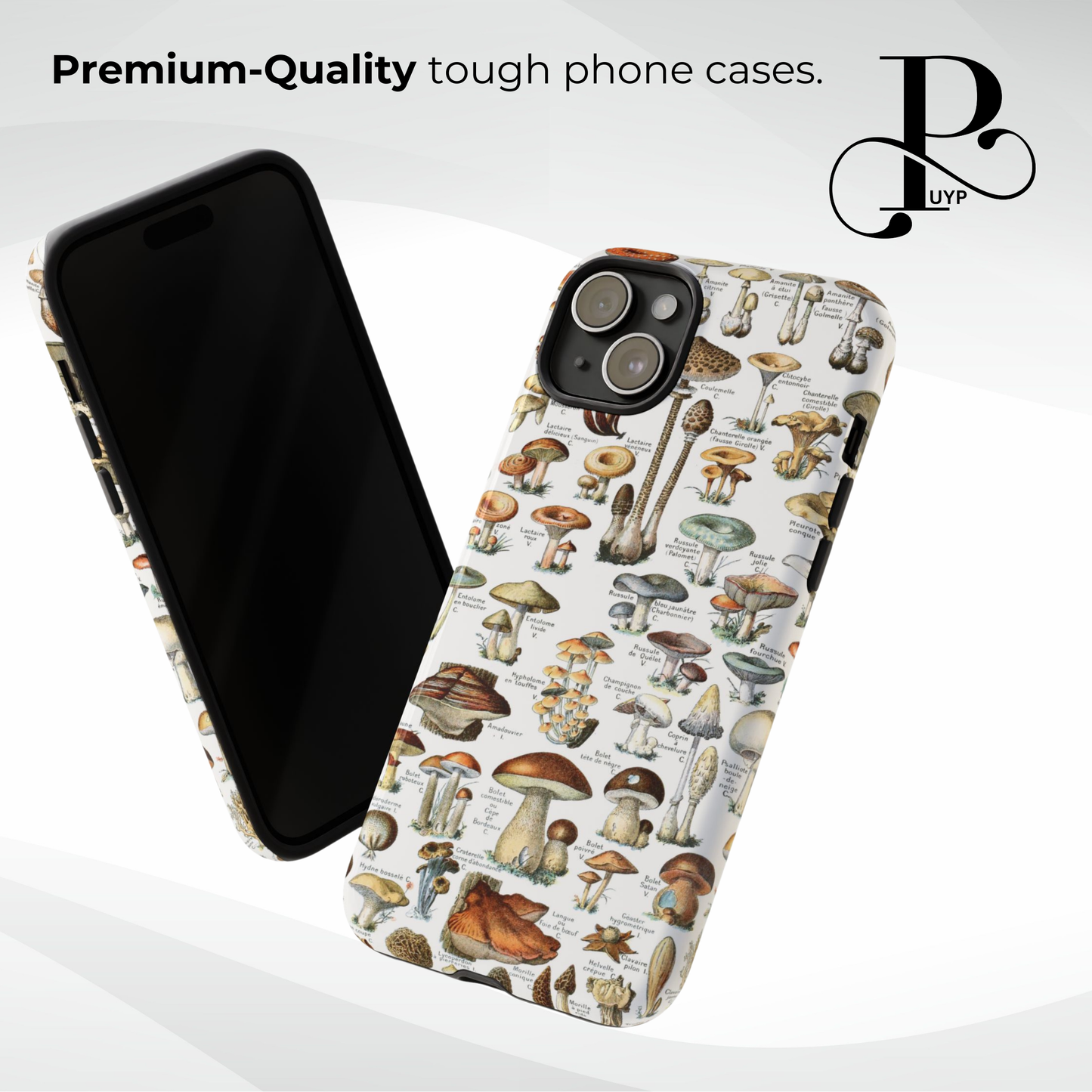 "Adolphe Millot - Champignons" Mushroom Phone Case