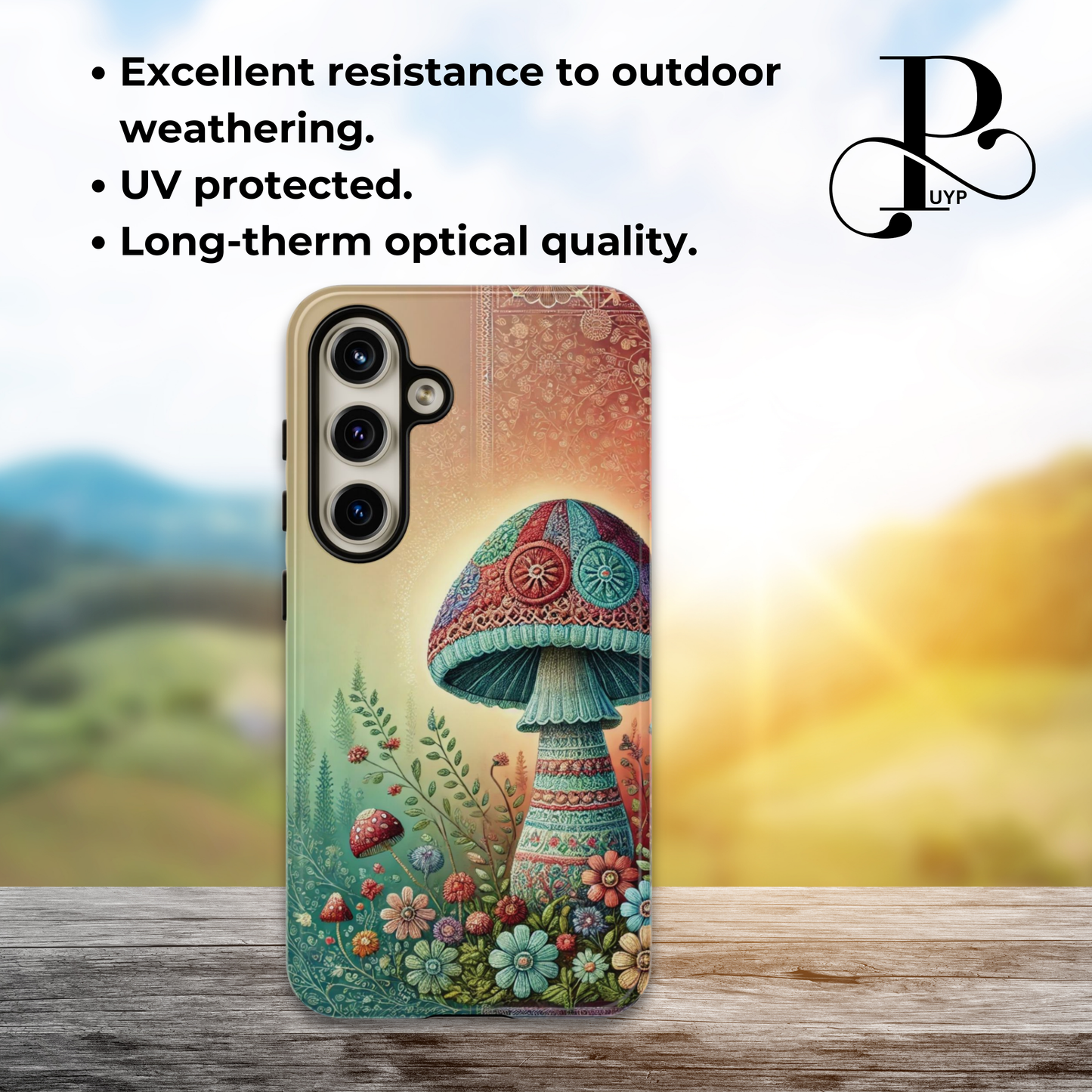 "Ombre Meadow" Mushroom Phone Case