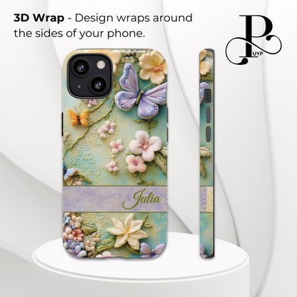 "Butterflies and Wildflowers" Custom Phone Case