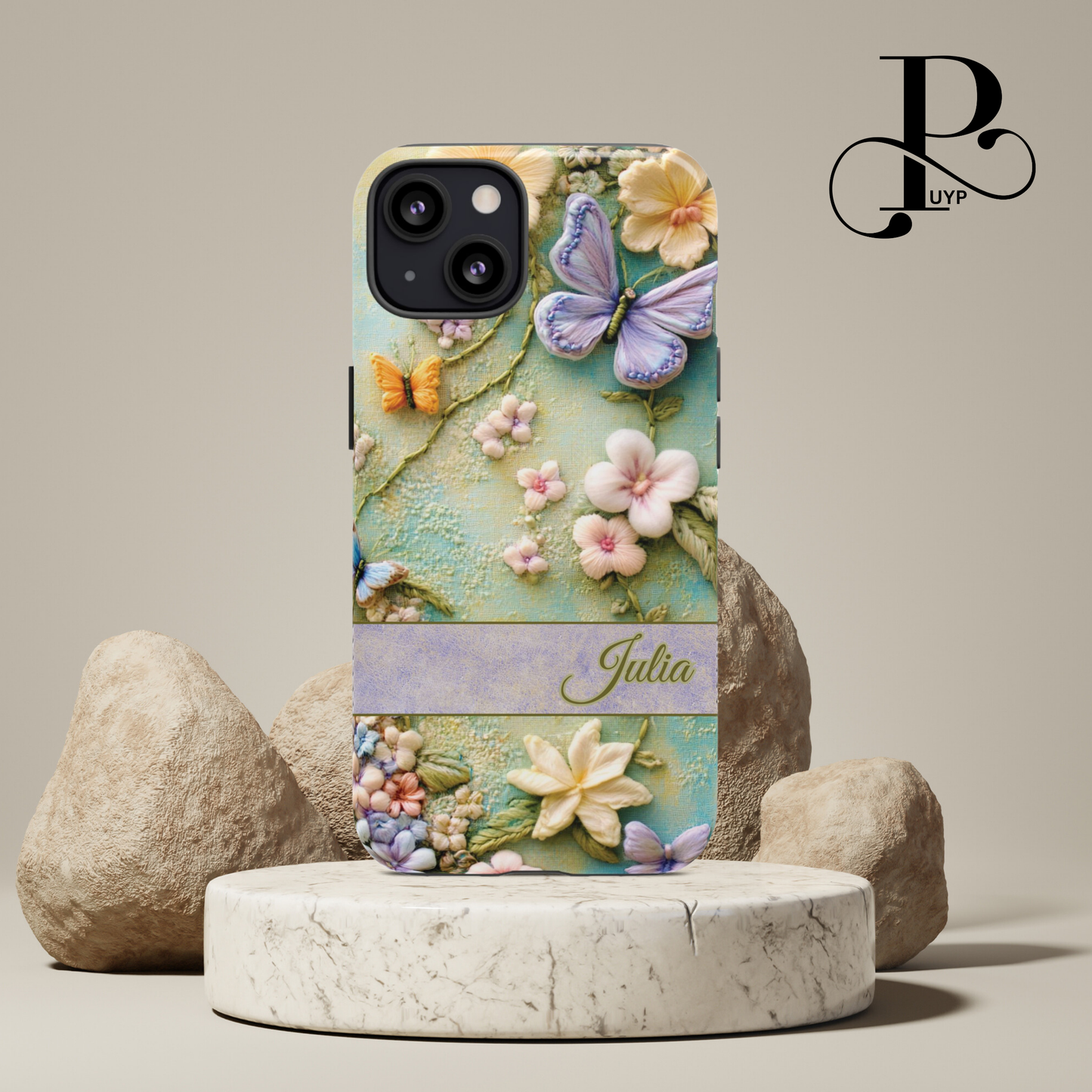 "Butterflies and Wildflowers" Custom Phone Case