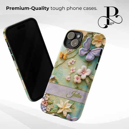 "Butterflies and Wildflowers" Custom Phone Case