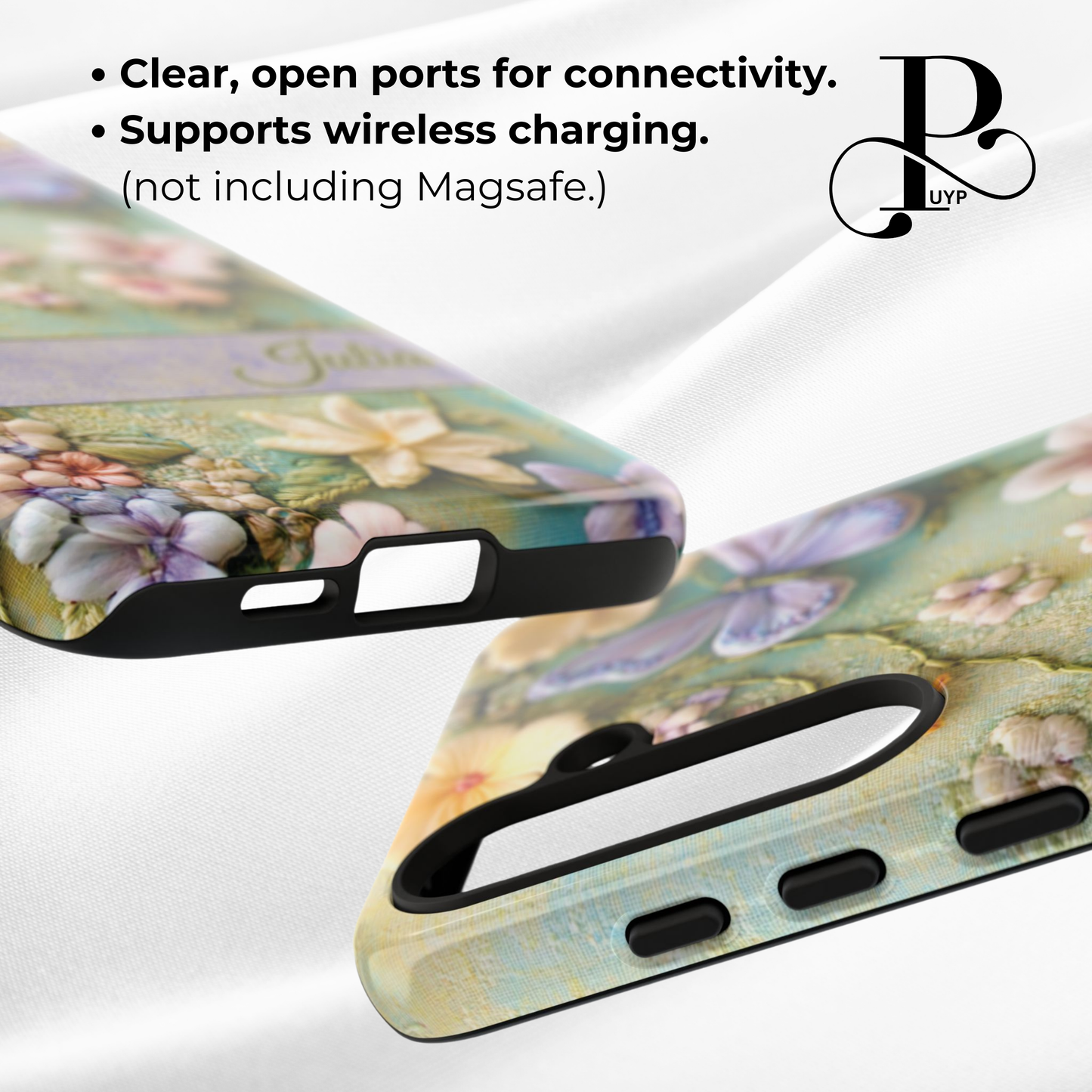 "Butterflies and Wildflowers" Custom Phone Case