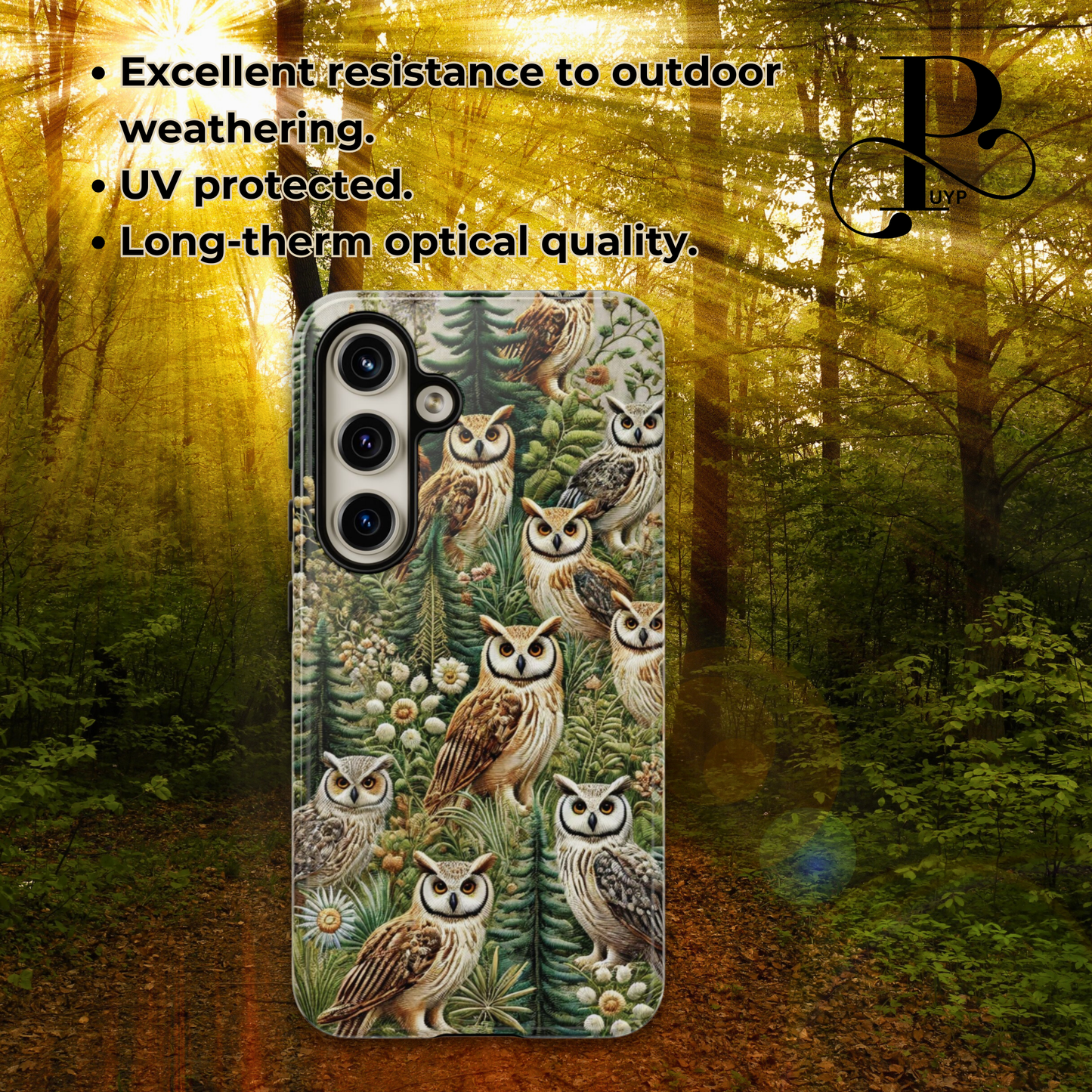 "Owl Forest" Embroidered Phone Case