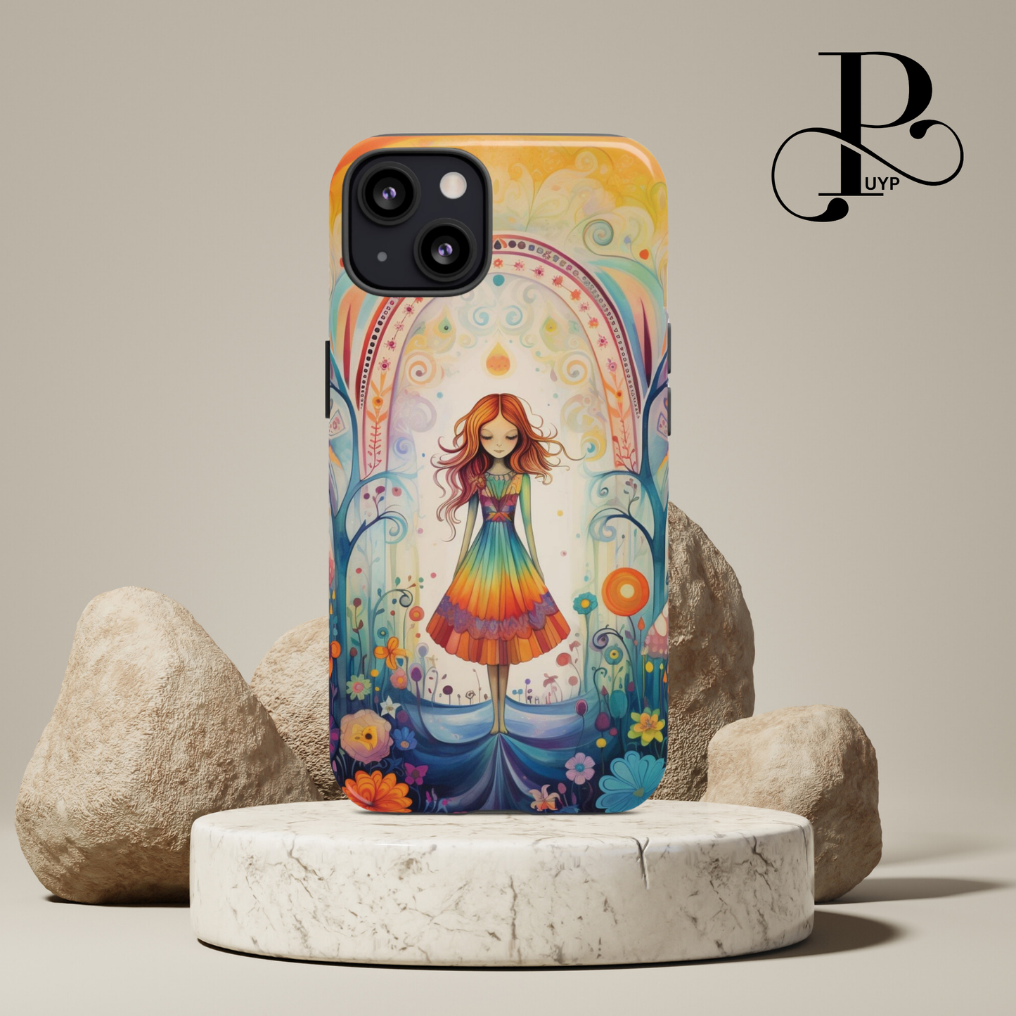 "Whimsical Watercolor Rainbow" Phone Case