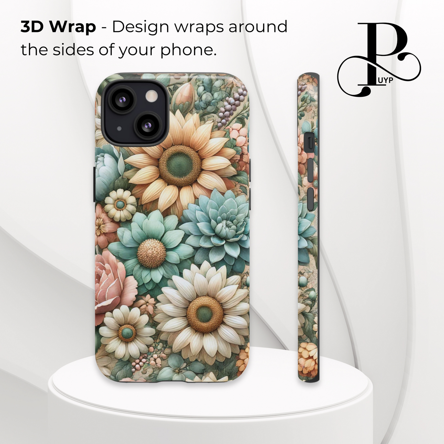 "Soft Pastel Blooms" Floral Phone Case