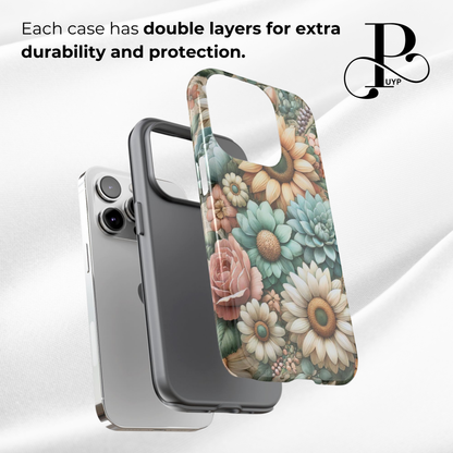 "Soft Pastel Blooms" Floral Phone Case