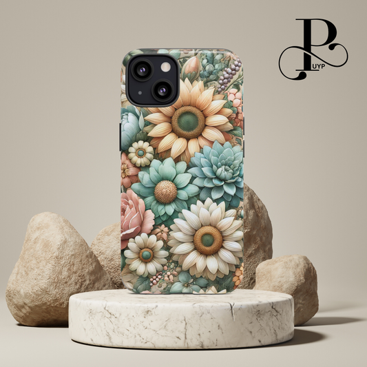 "Soft Pastel Blooms" Floral Phone Case