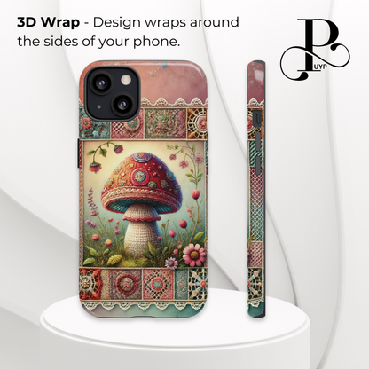 "Patchwork Lace" Mushroom Phone Case