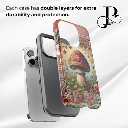 "Patchwork Lace" Mushroom Phone Case