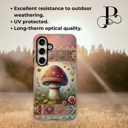 "Patchwork Lace" Mushroom Phone Case