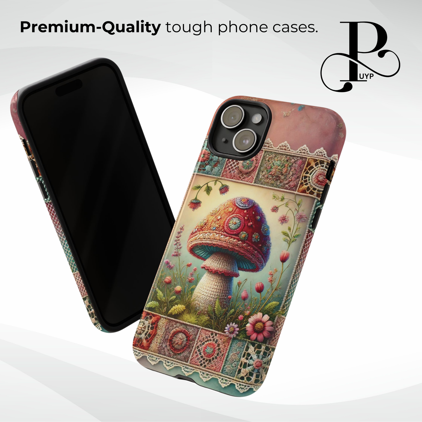 "Patchwork Lace" Mushroom Phone Case