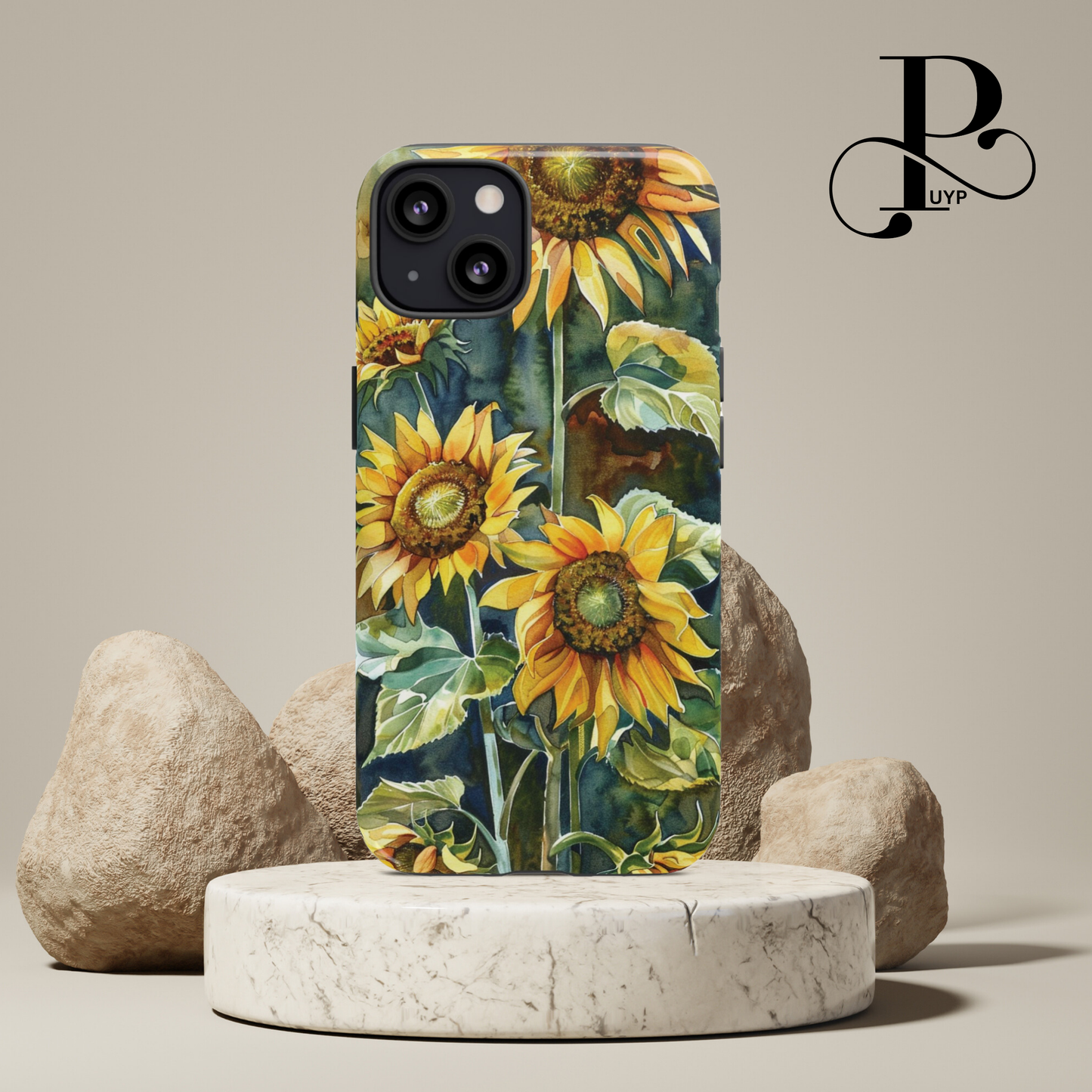 "Sunflower Watercolor Painting" Phone Case