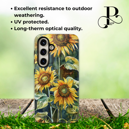 "Sunflower Watercolor Painting" Phone Case