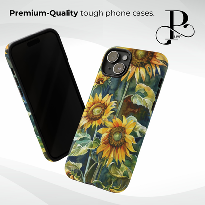 "Sunflower Watercolor Painting" Phone Case