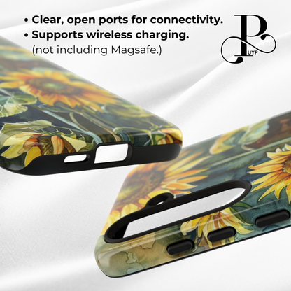 "Sunflower Watercolor Painting" Phone Case