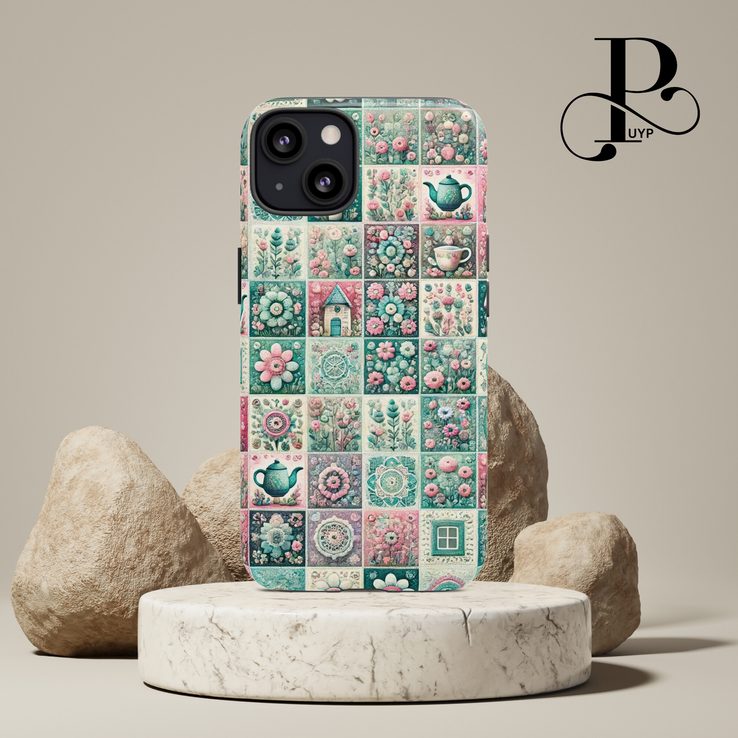 "Floral Patchwork Embroidery" Phone Case