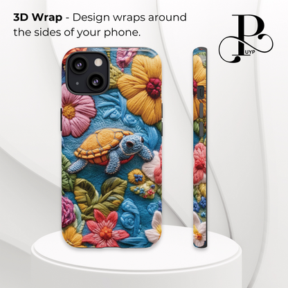 "Turtle in Bloom" Phone Case