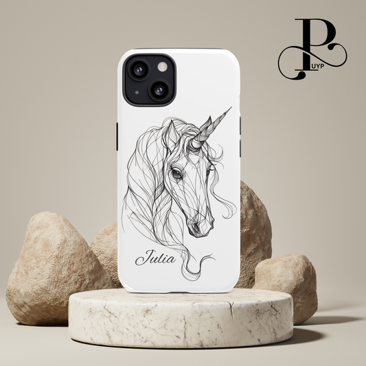 "Unicorn Line Art" Custom Phone Case