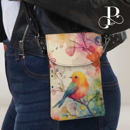 "Watercolor Bird Painting" Cell Phone Wallet